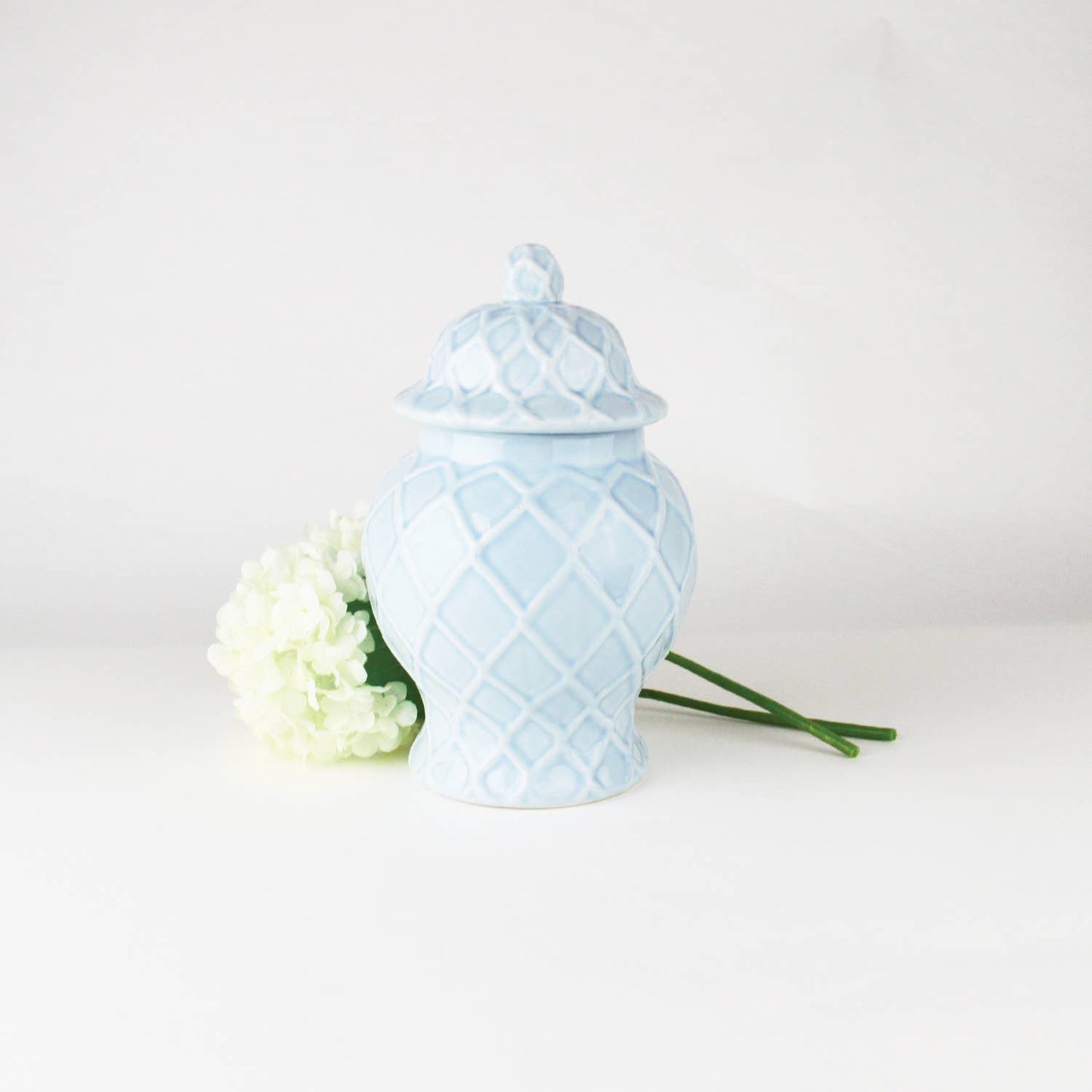 Light Blue Textured Ginger Jar, Small