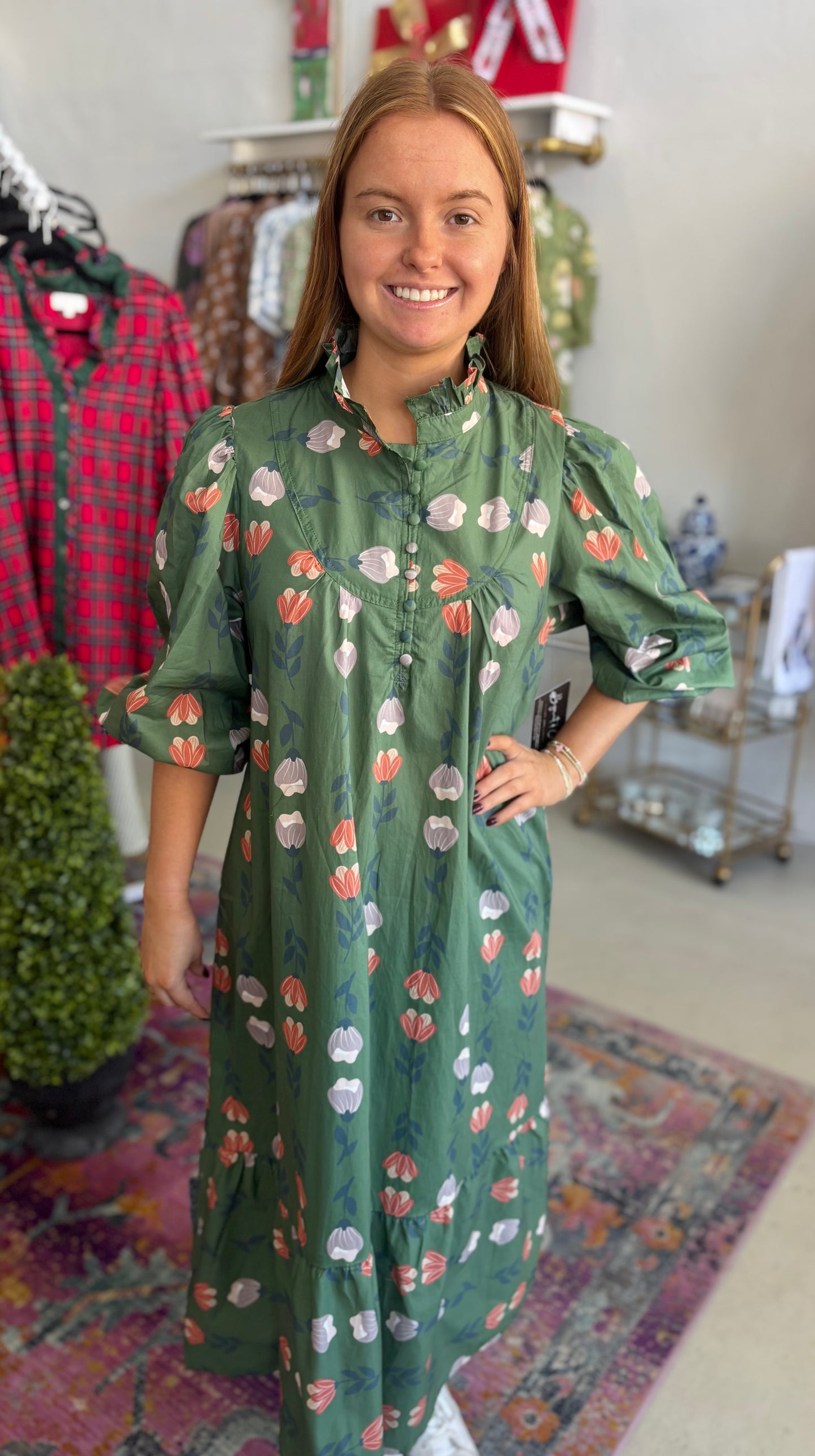 Olive Grace Midi Dress