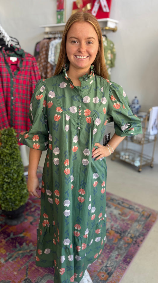 Olive Grace Midi Dress