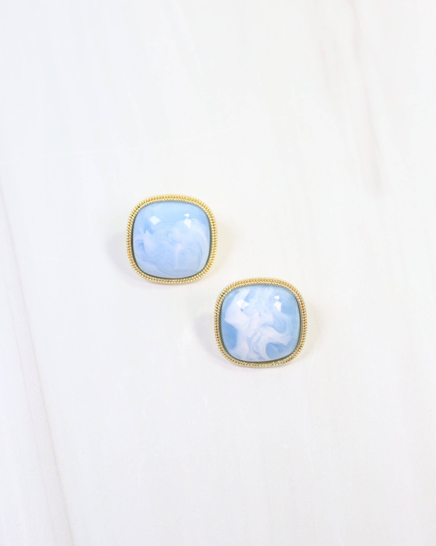 Marnie Gold Lined Post Earring, Blue