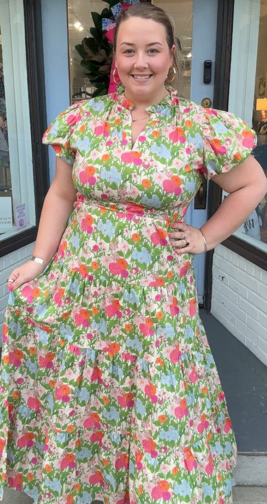 Vibrant Floral Maxi Dress