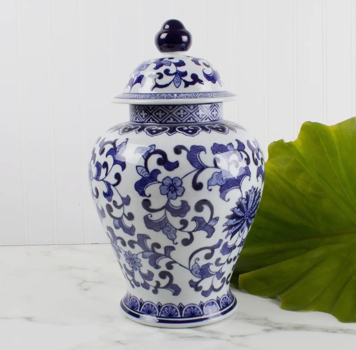 Blue Chinoserie Ginger Jar, Large
