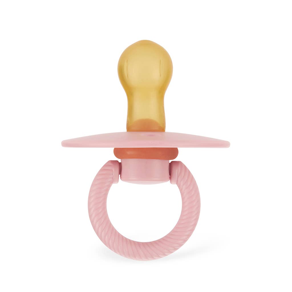 Itzy Soother, Natural Rubber Paci Set: Blossom + Rosewood