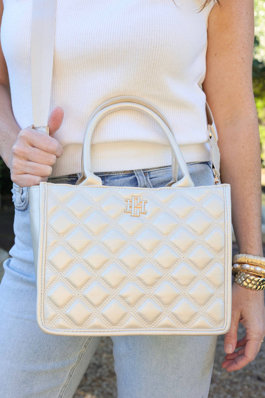 Pearl Quilted Mini Tote