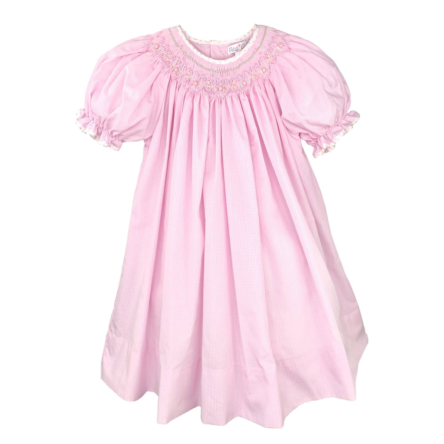 Smocked Pink Check Dress