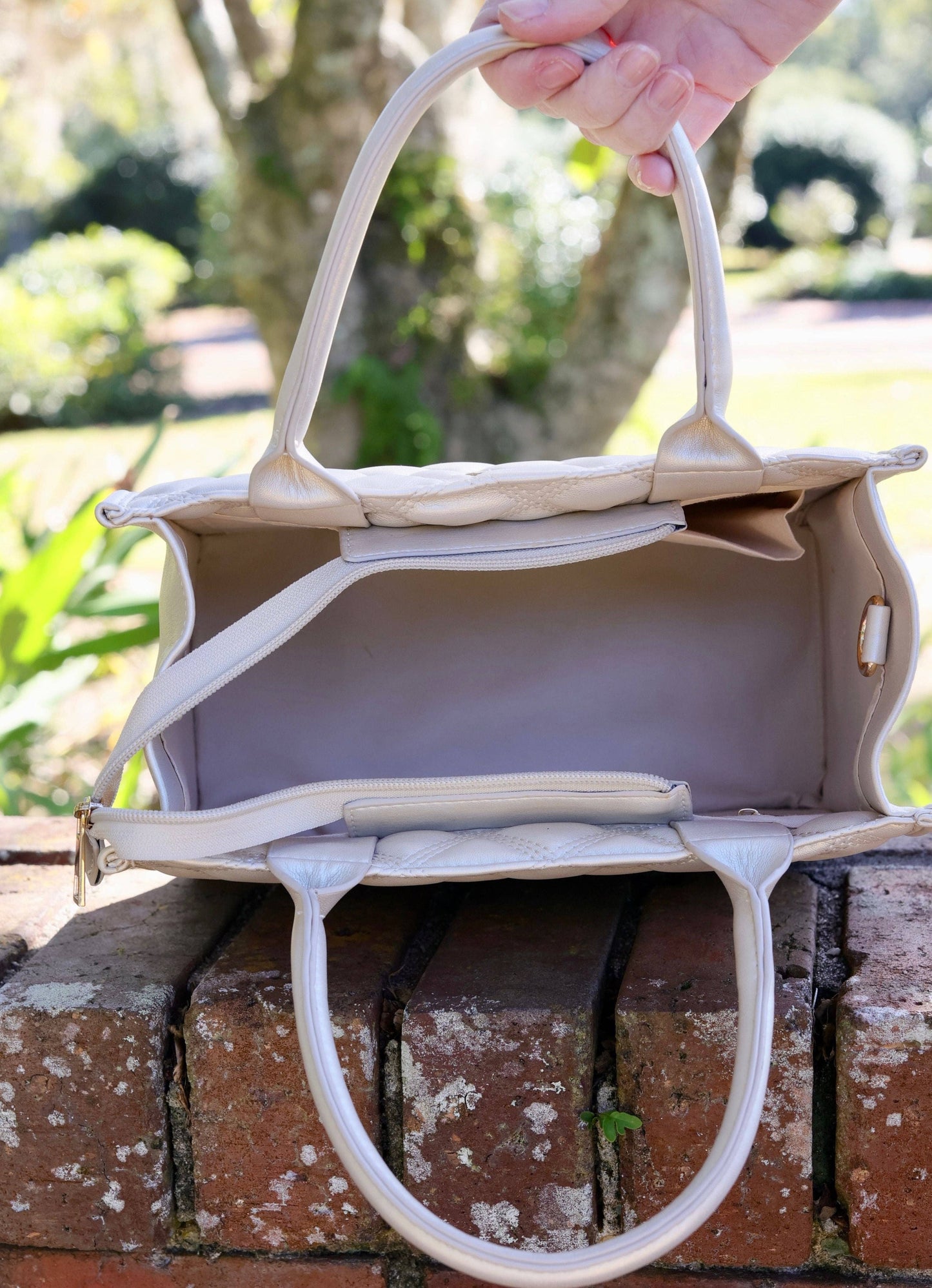 Pearl Quilted Mini Tote