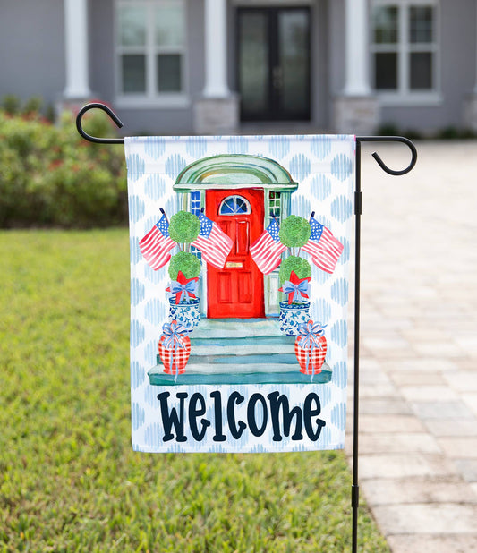 Welcome Door USA Flag