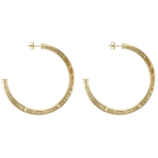 Small Everybody's Favorite Hoops: Hammered 18k Gold Plated
