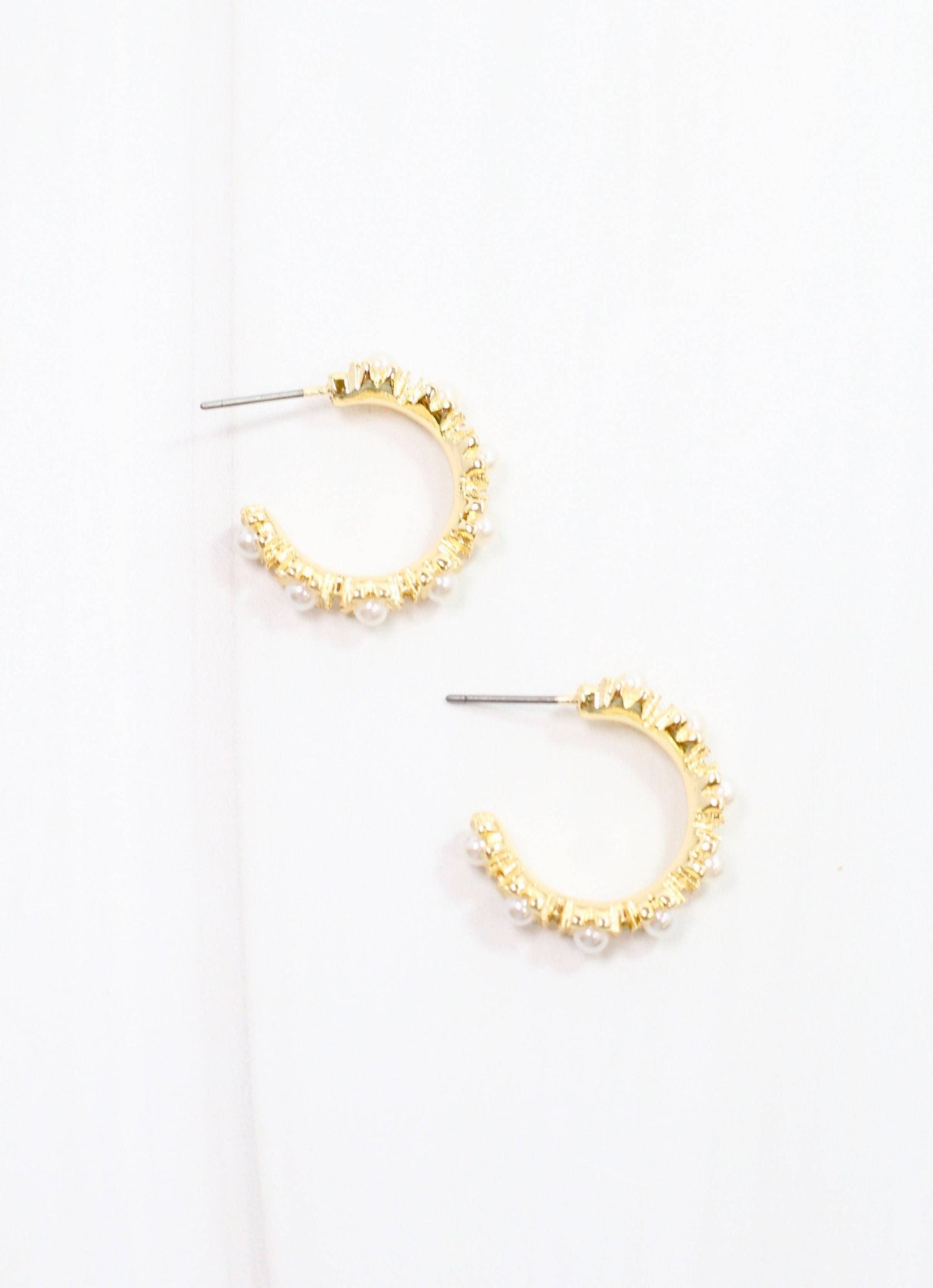 Selva Pearl Hoop Earring, Gold