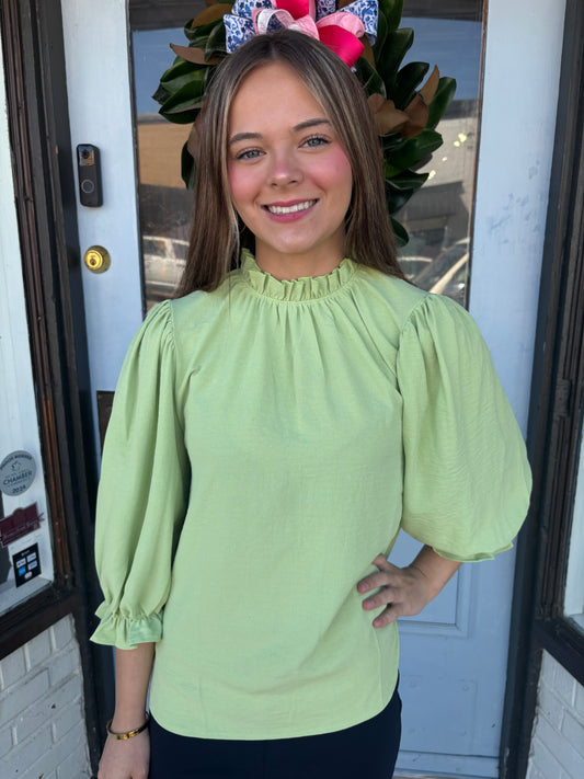 Honeydew Ruffle Top