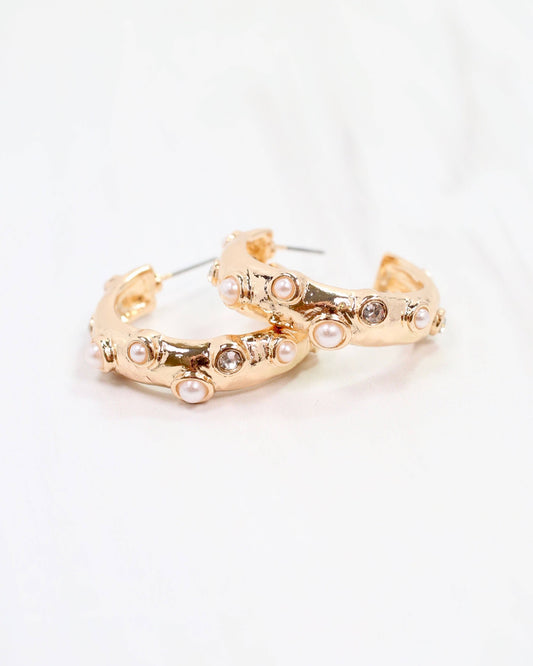 Kimmie Gold and Pearl Hoop