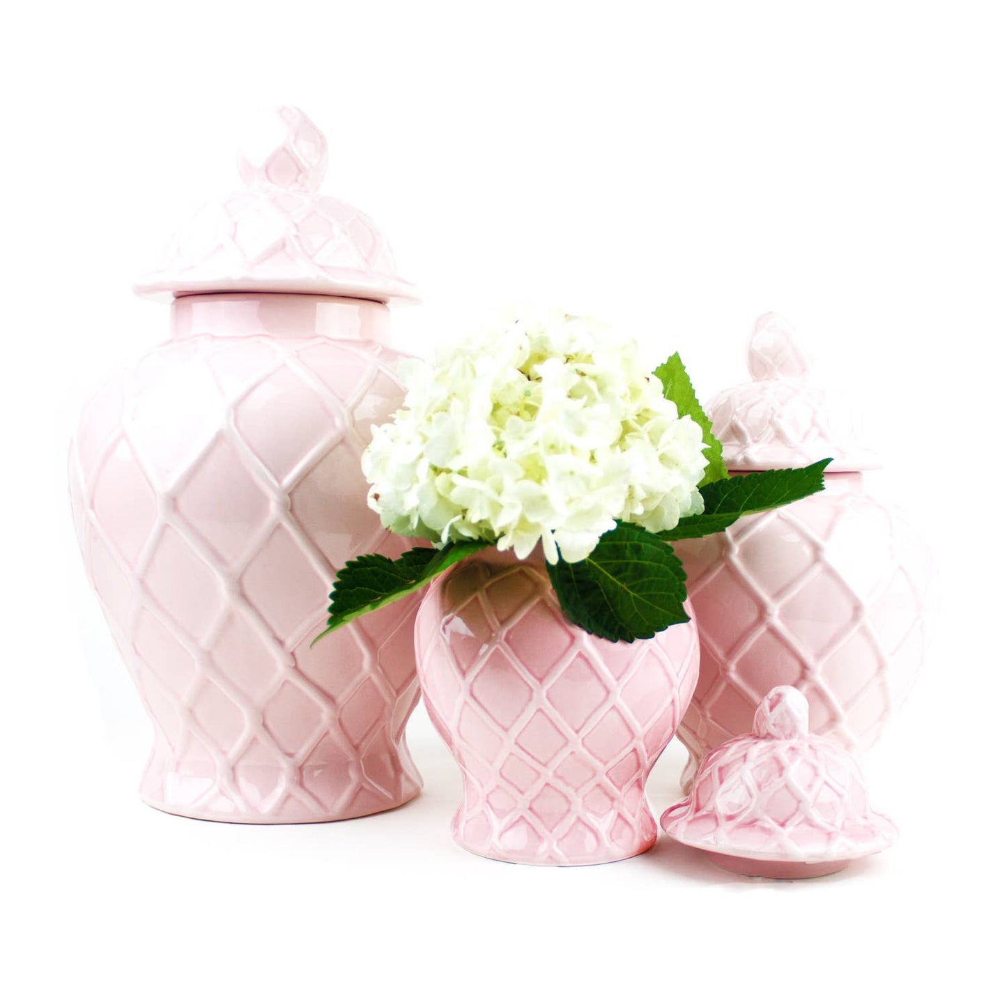 Pink Textured Ginger Jar, Large