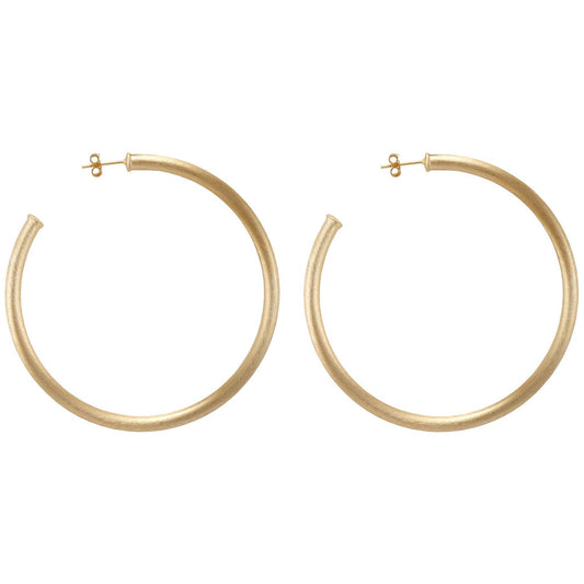 Everybody's Favorite Hoop Earrings: Brushed Champagne Gold Plated