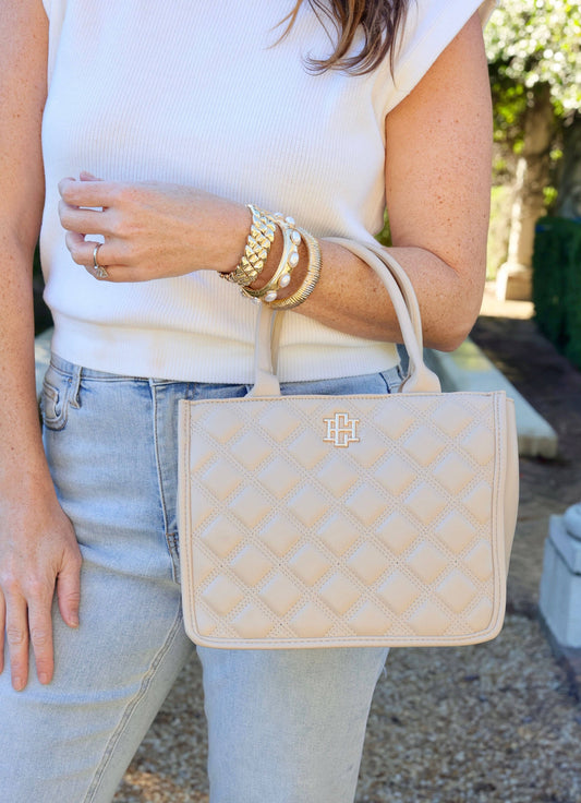 Nude Quilted Mini Tote