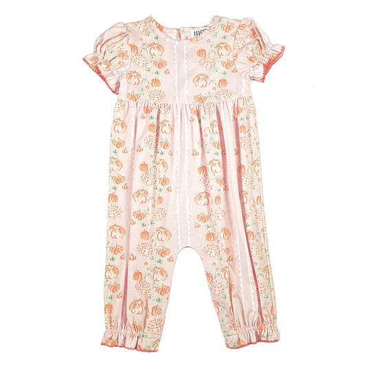 Orange & Pink Pumpkins Girl Romper