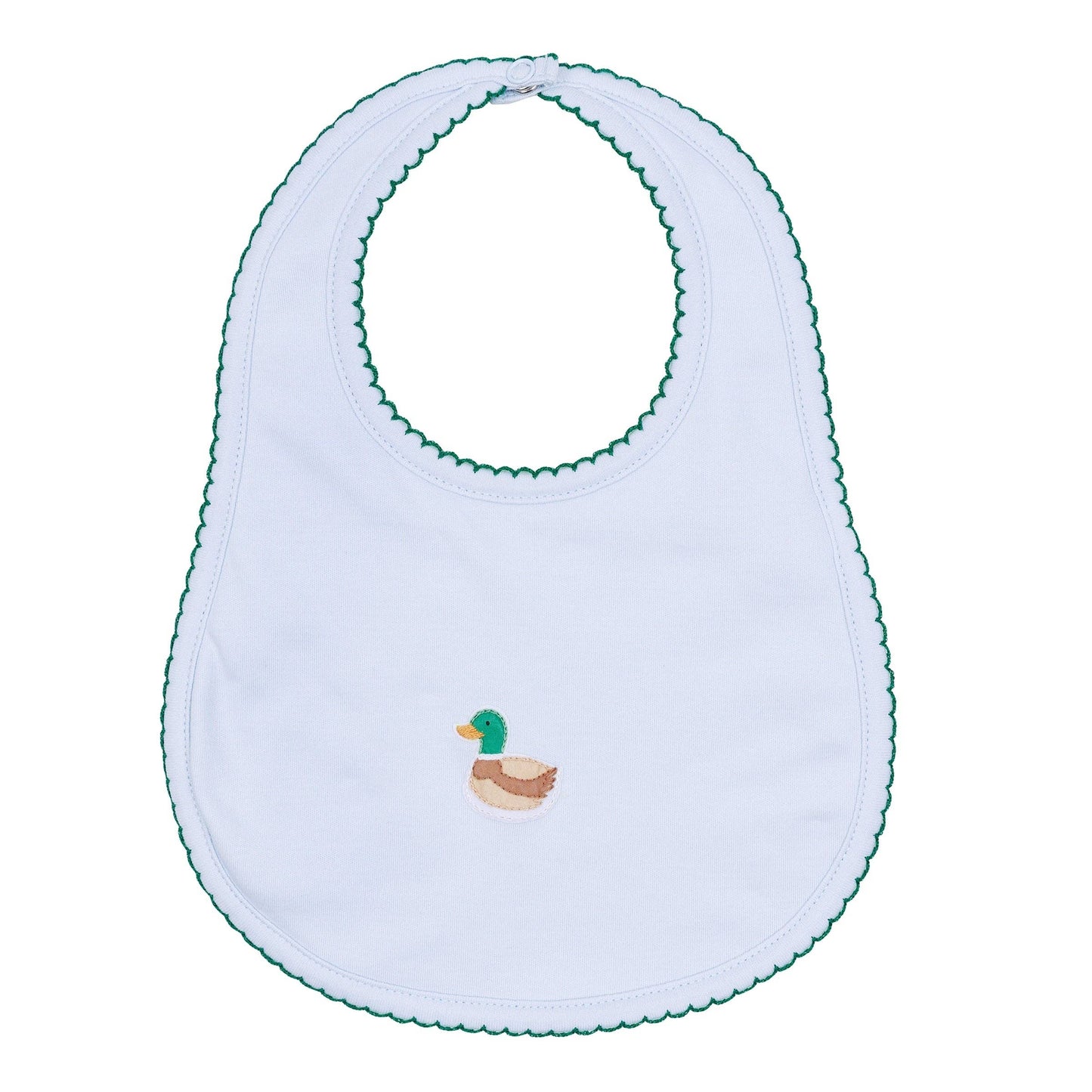 Mini Mallard Embroidered Bib - Light Blue
