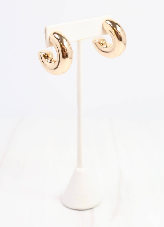 Thorson Hoop Earring, Shiny Gold