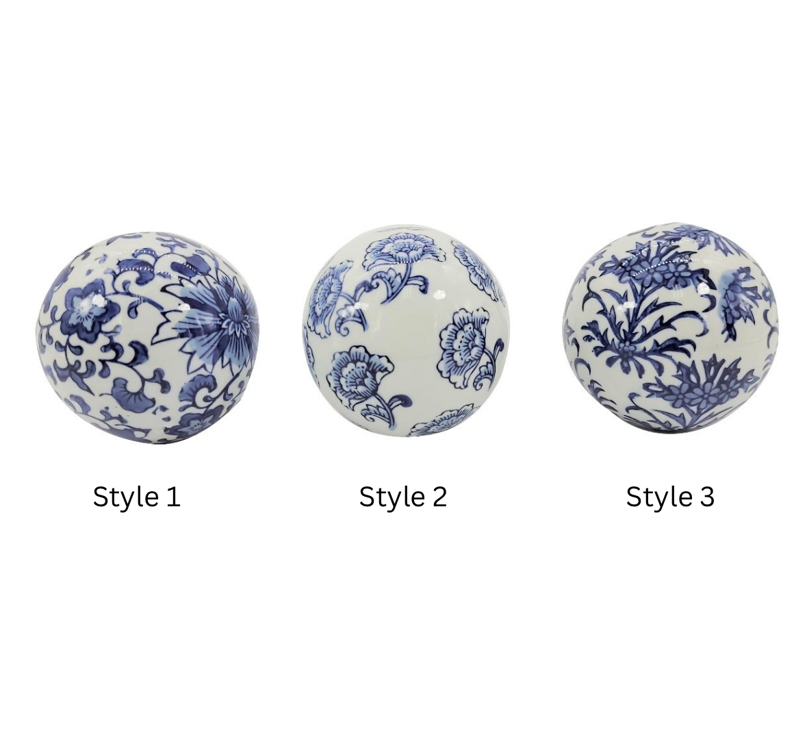 Blue & White Chinoiserie Ceramic Balls
