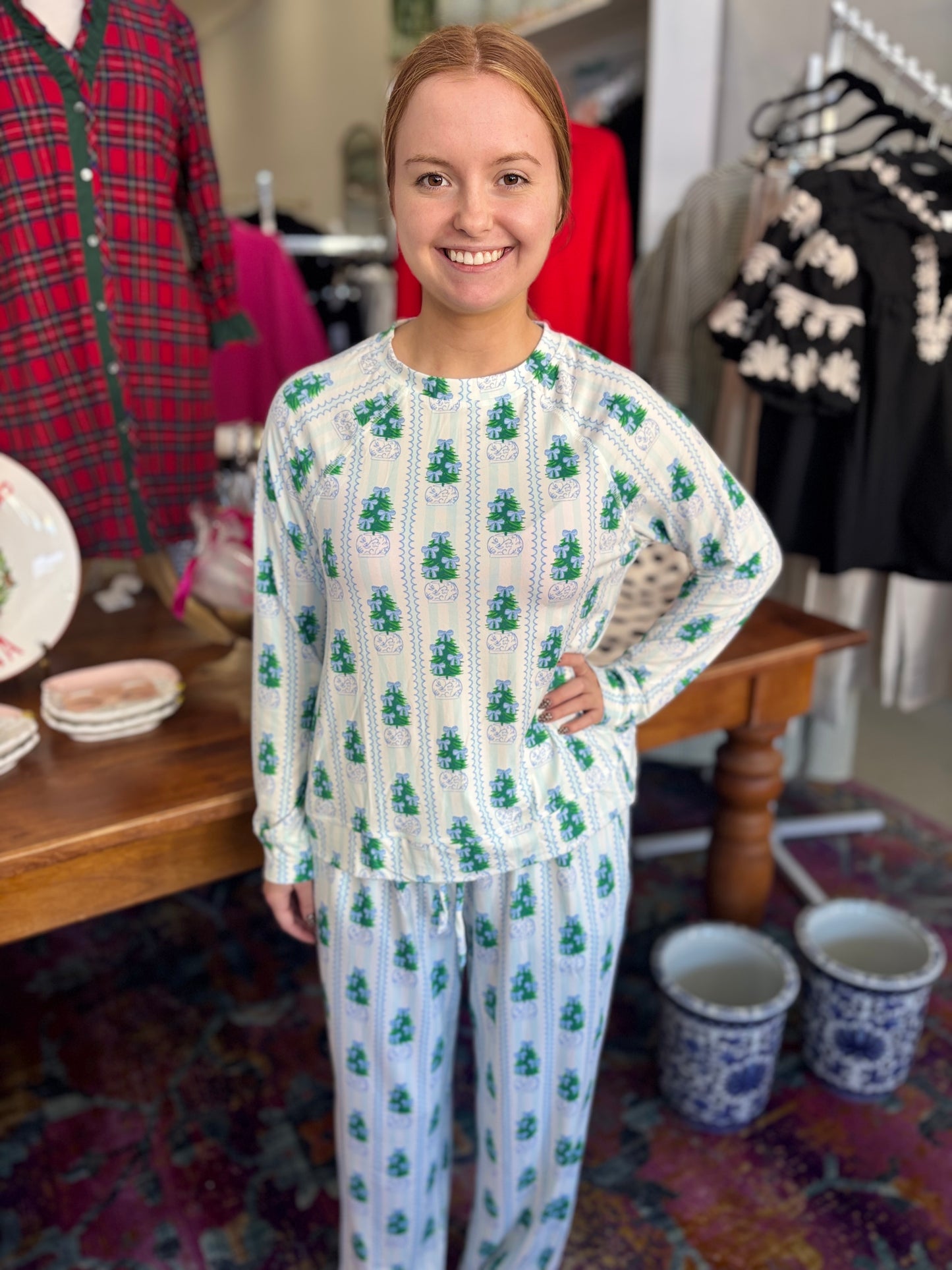 Blue & White Tree PJs