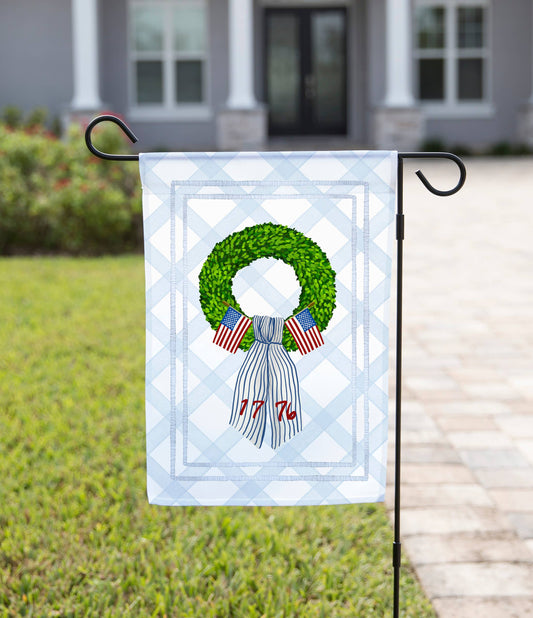 Patriotic Wreath Garden Flag
