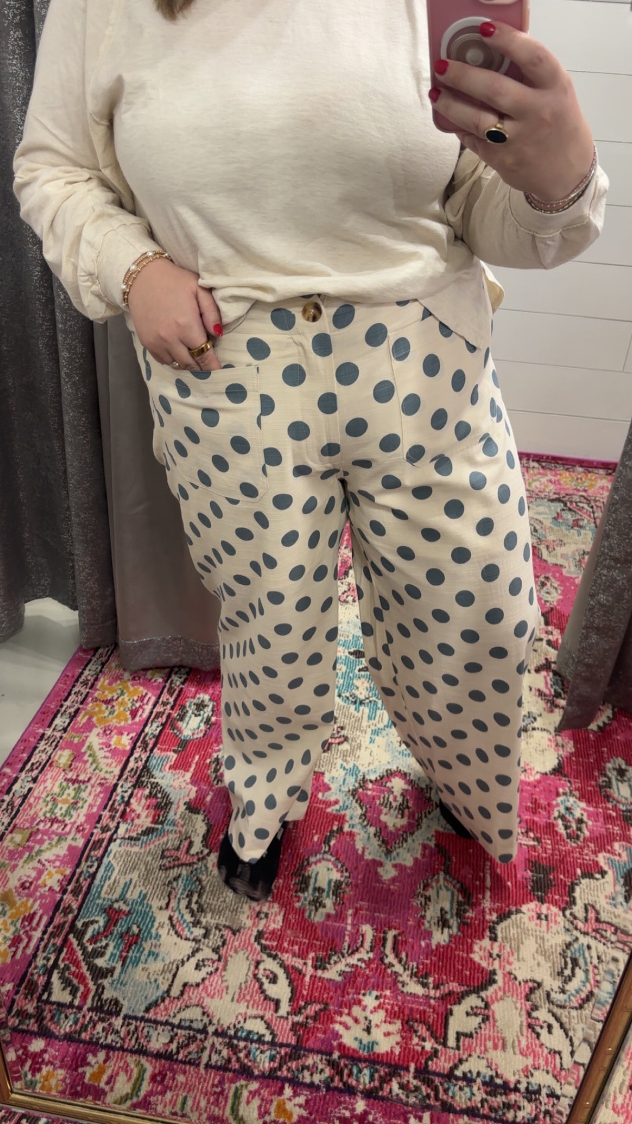 Fancy Polka Dot Pants, Blue