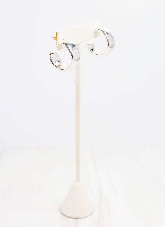 Trina Hoop Earring, Shiny Silver