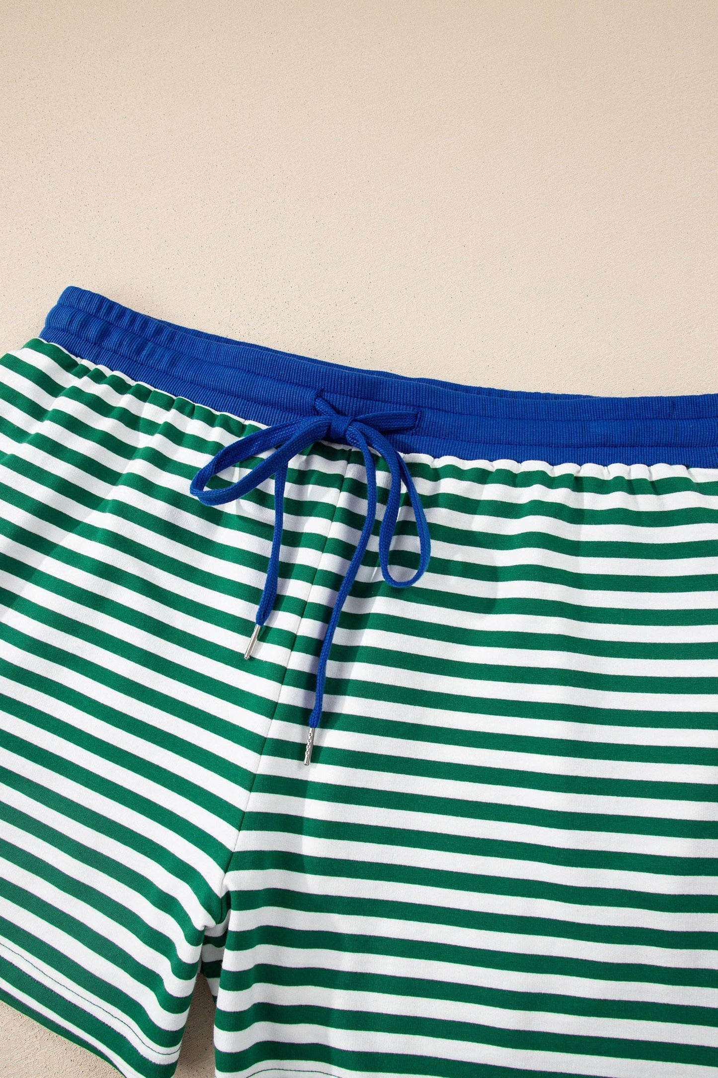 Cabana Green Striped, Plus Size Short Set