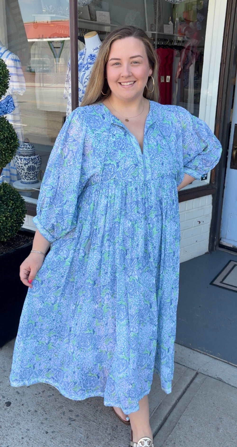 Sea Side Cotton, Midi Dress