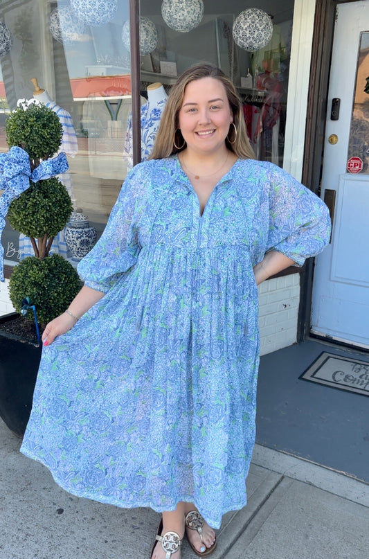 Sea Side Cotton, Midi Dress