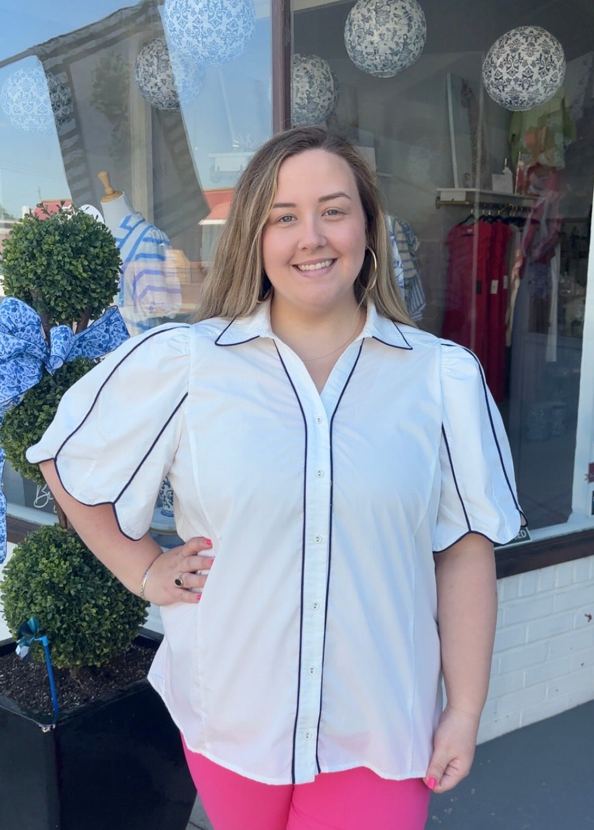 Sunday Scalloped Sleeve Top