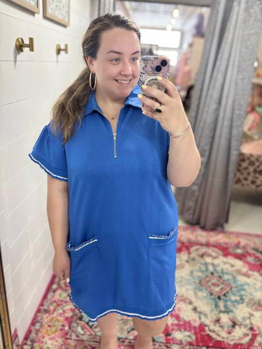 Royal Ruffle Sporty Dress, PLUS