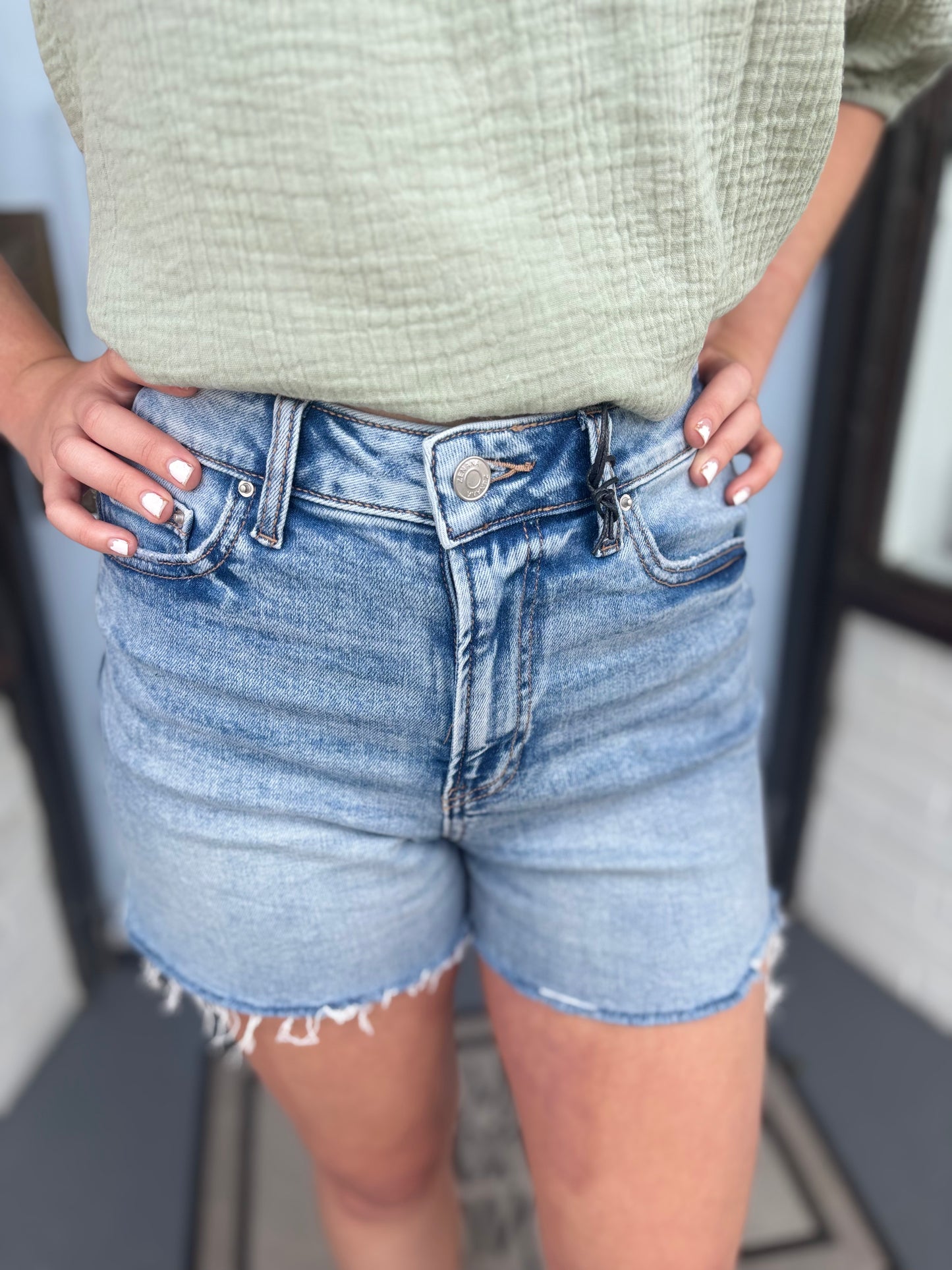Light Wash Denim Shorts