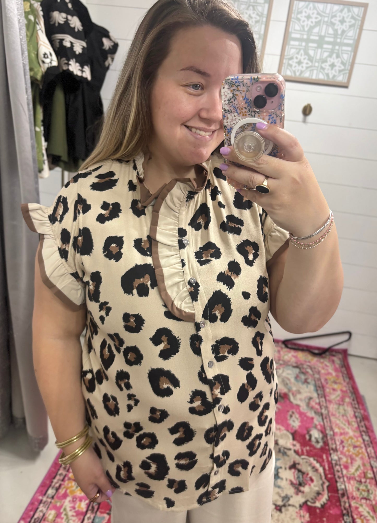 Mocha Leopard Top