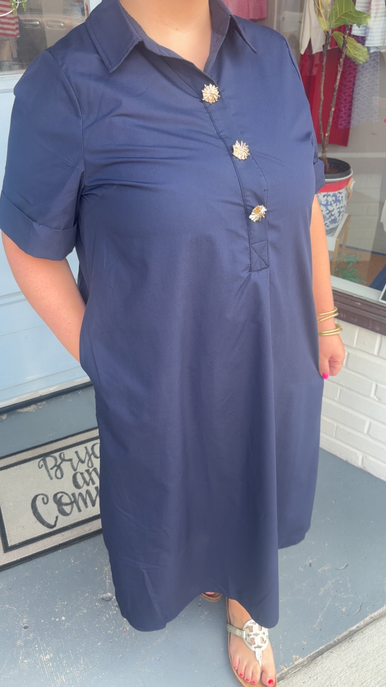 Navy Midi Dress