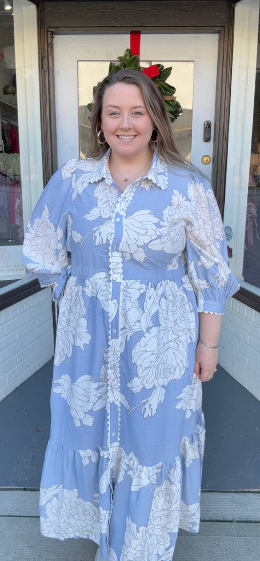 Baby Blue Magnolia Midi