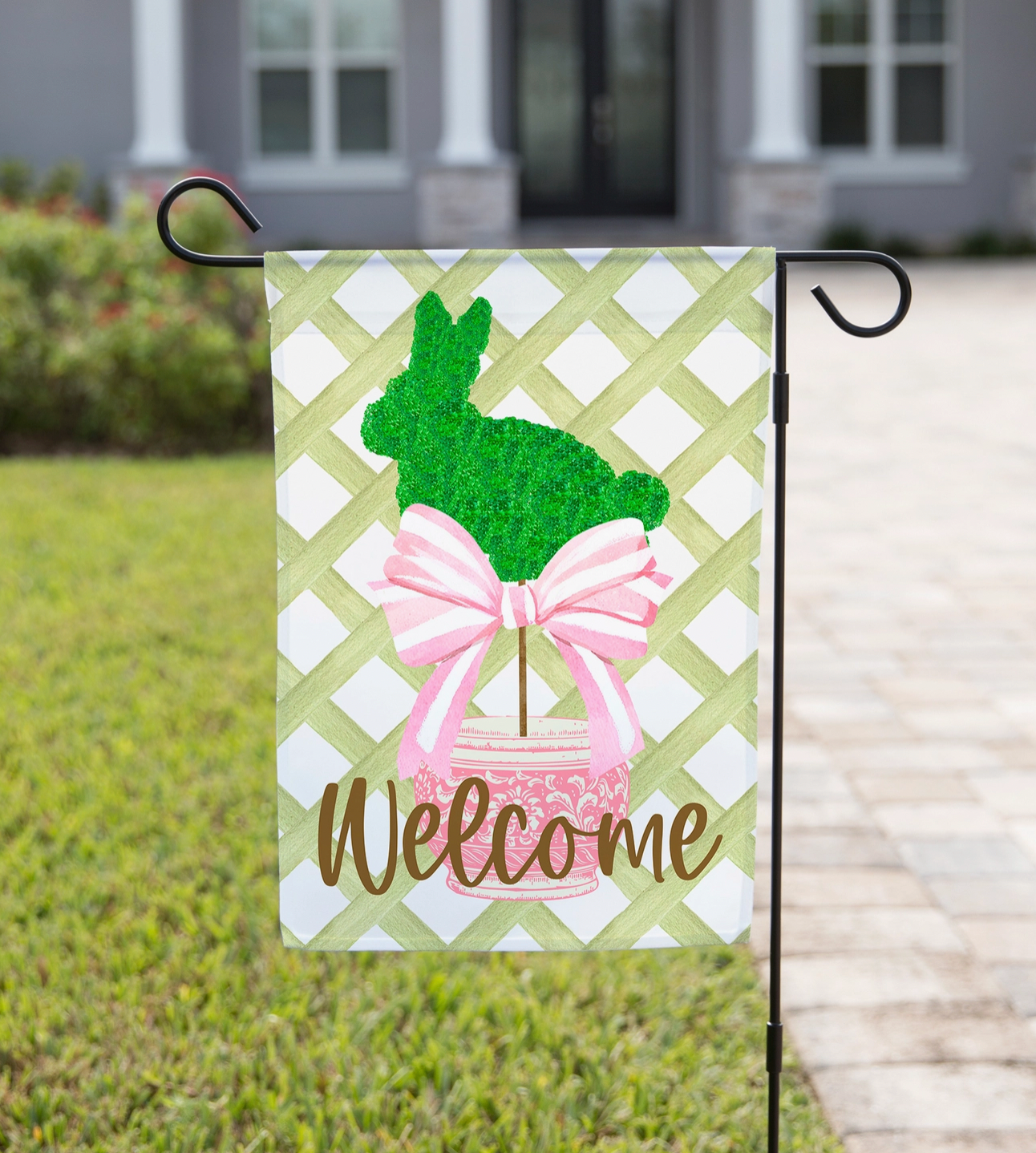Bunny Topiary, Garden Flag