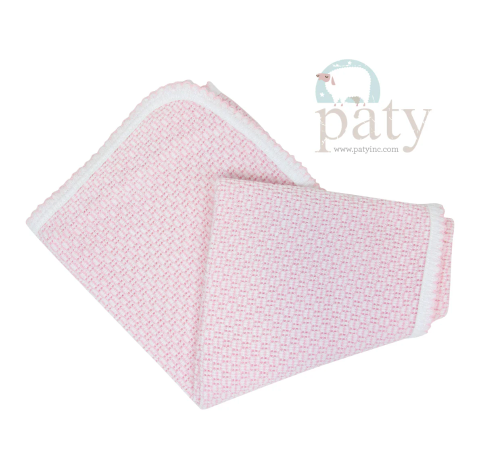 Pink Knit Receiving/Swaddle Blanket