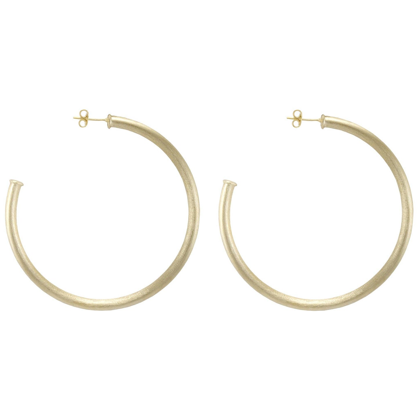 Everybody's Favorite Hoop Earrings: Brushed 18k Gold Plated