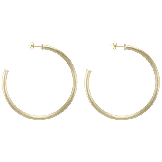 Everybody's Favorite Hoop Earrings: Brushed 18k Gold Plated