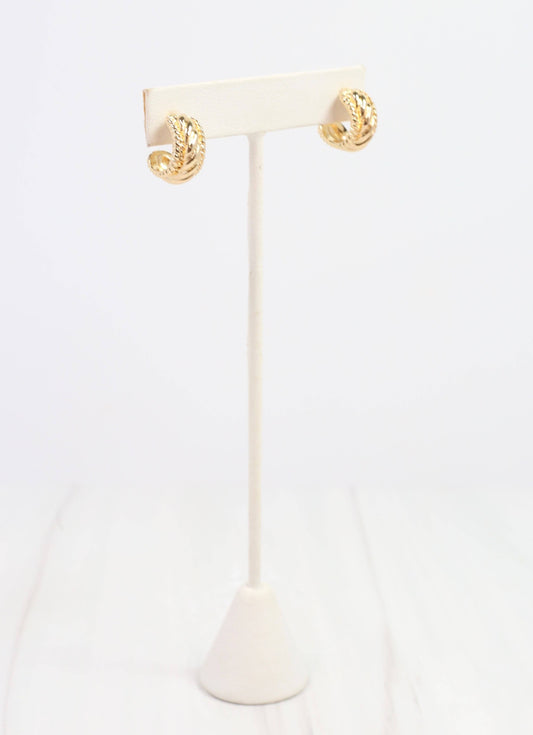 Tony Textured Hoop Earring, Gold
