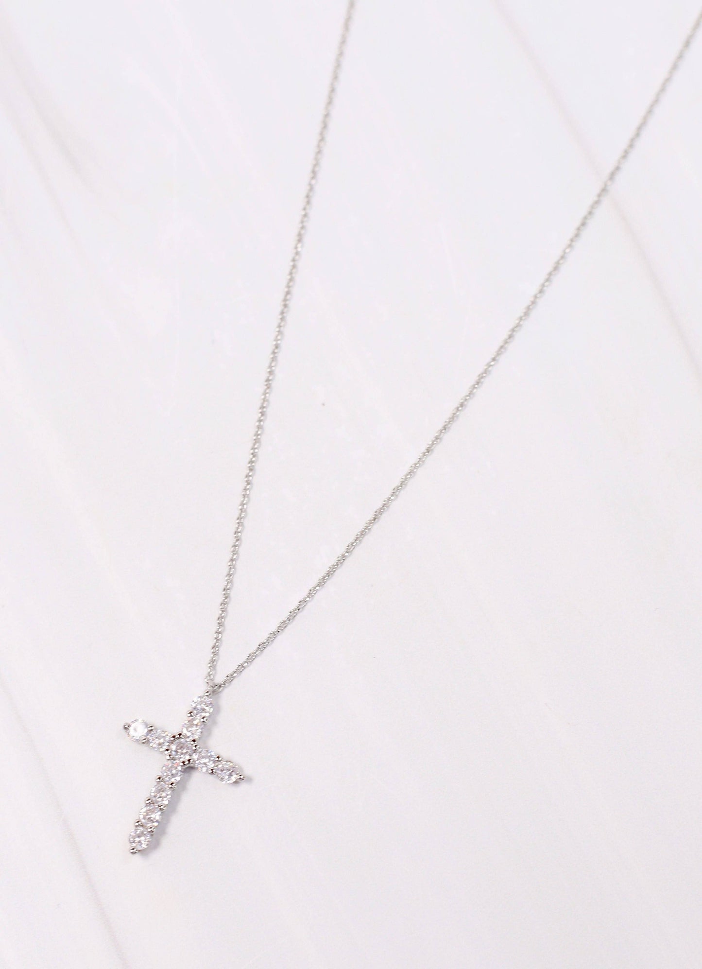Valencourt CZ Cross Necklace