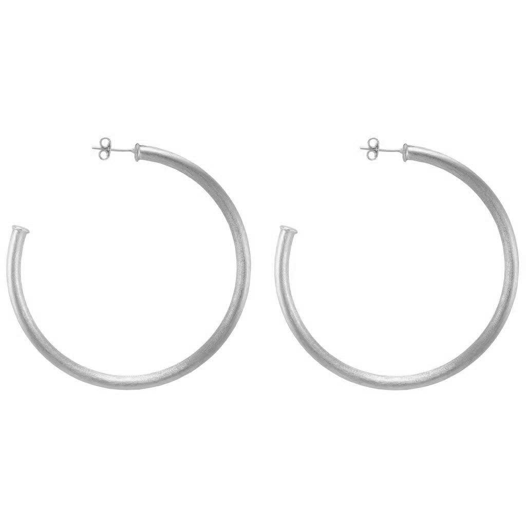 Small Everybody's Favorite Hoops: Shiny Silver Plated