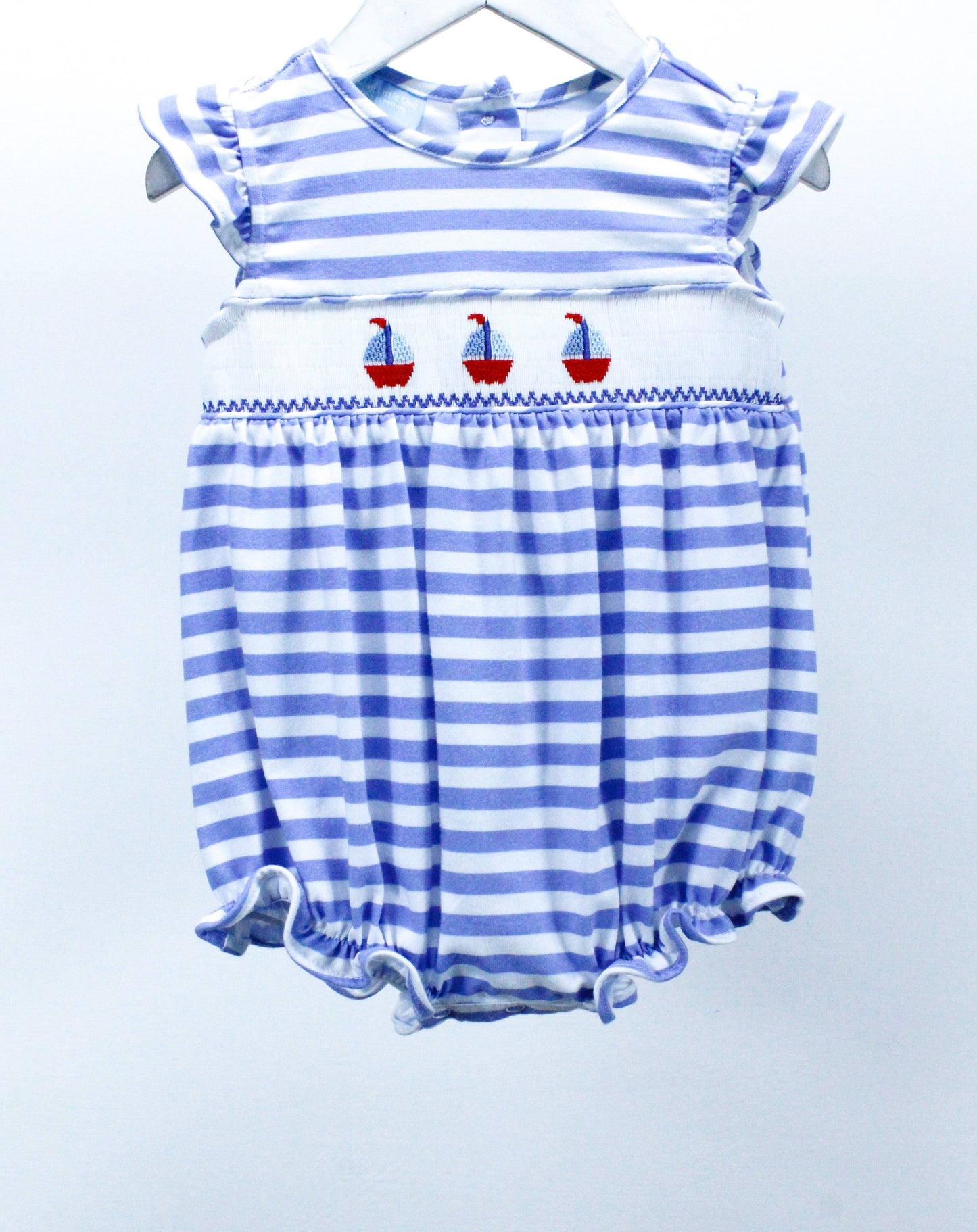 Happy Sailboat Girls Smocked Bubble