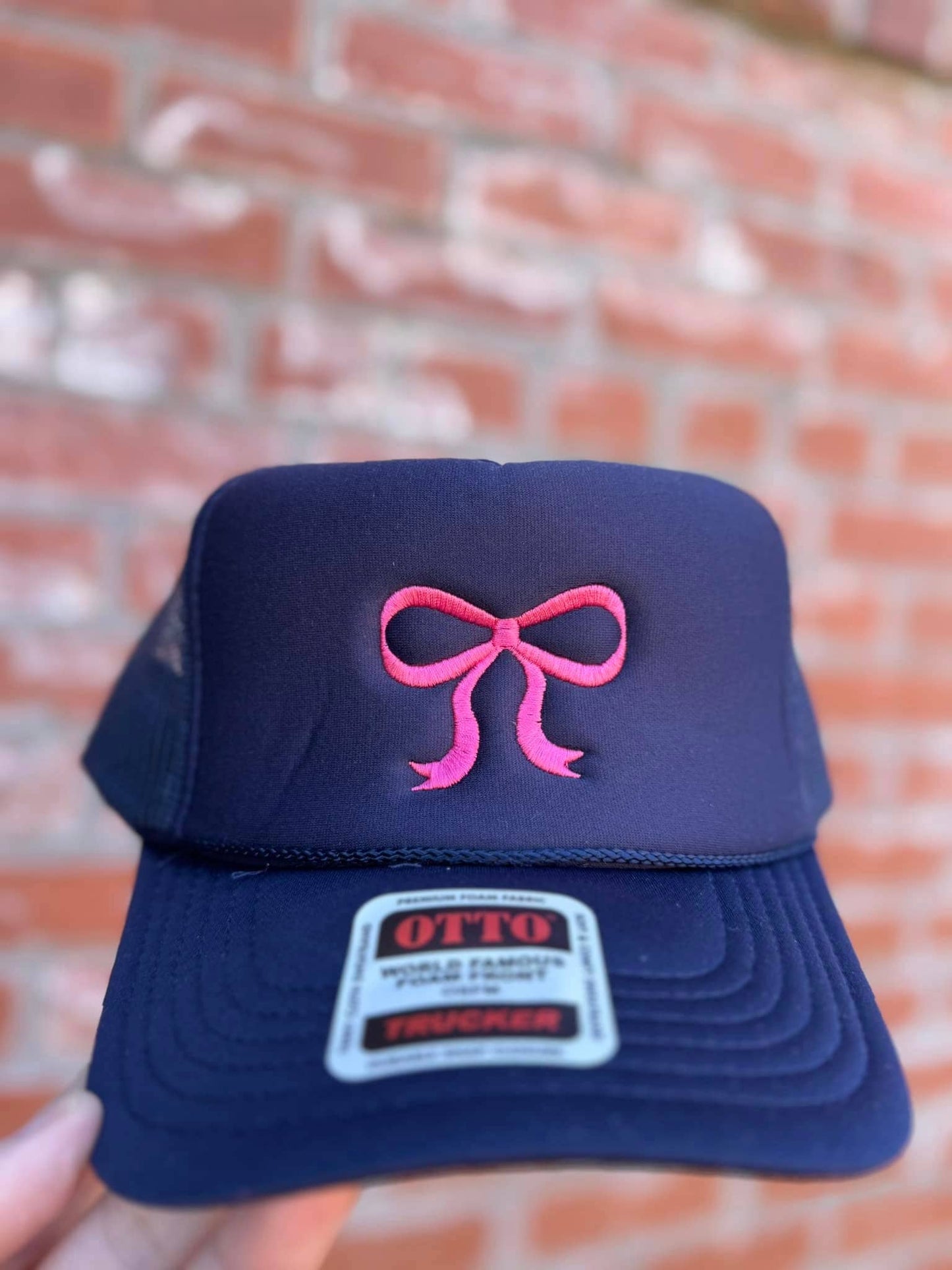 Bow Embroidered Trucker Hat