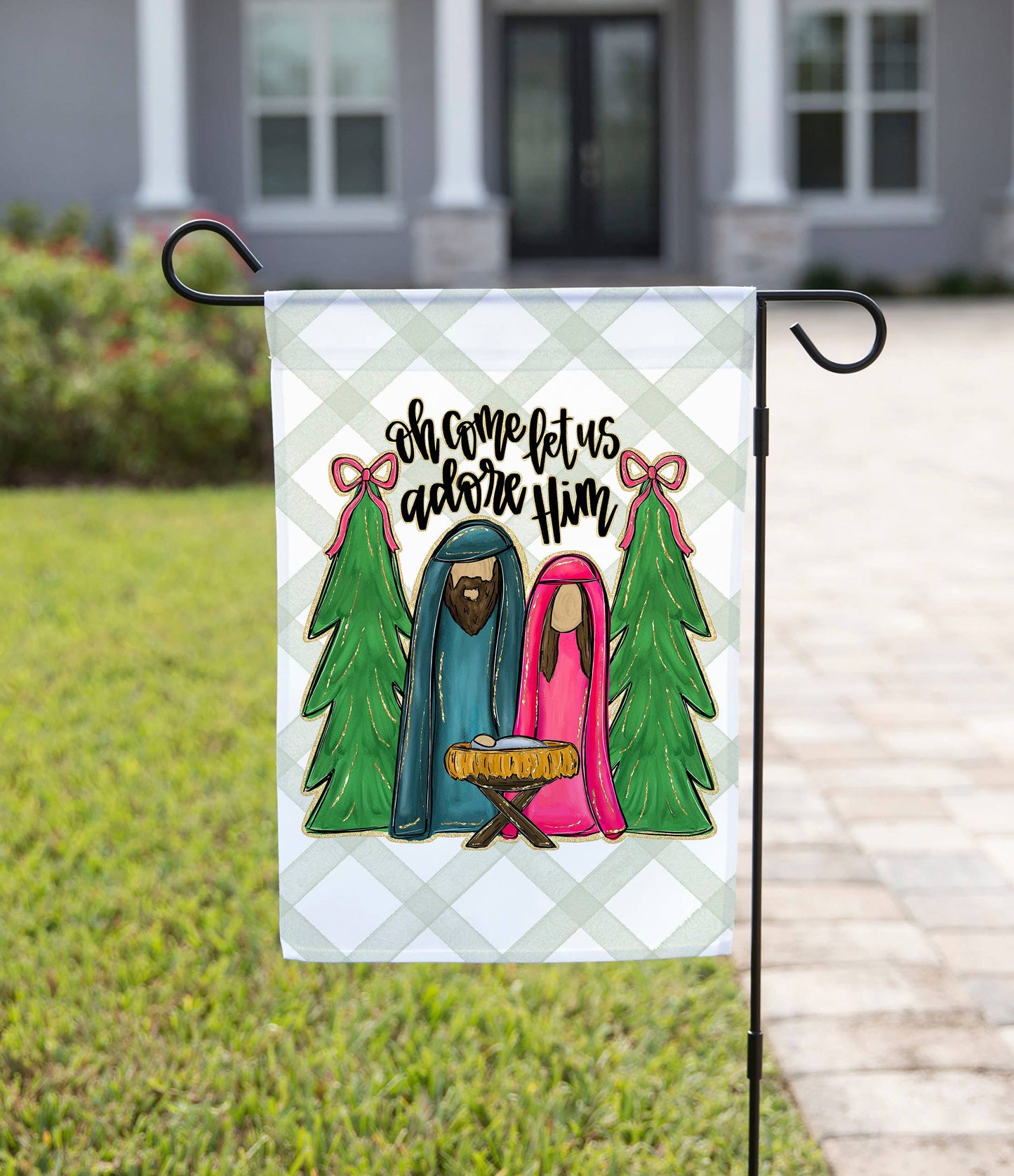 Nativity Christmas Garden Flag: 12" x 18" - Double-Sided