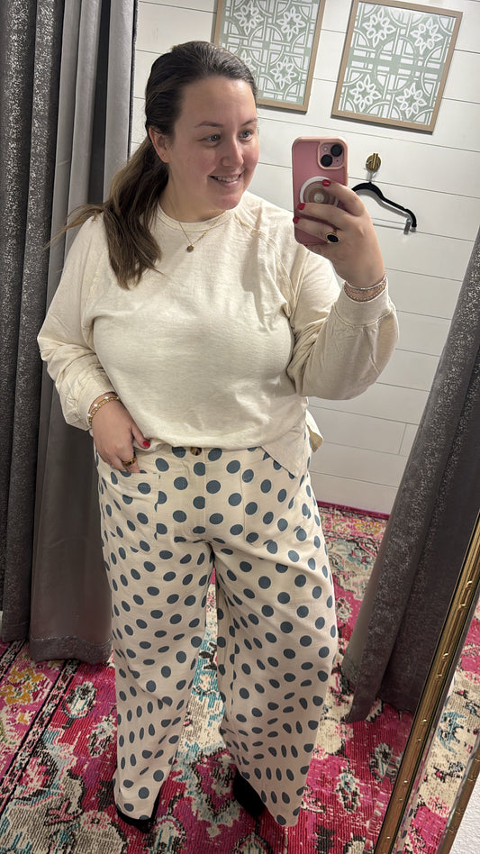 Fancy Polka Dot Pants, Blue