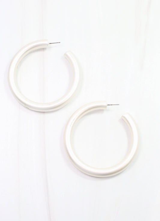 Chantell Hoop Earring, Matte Silver