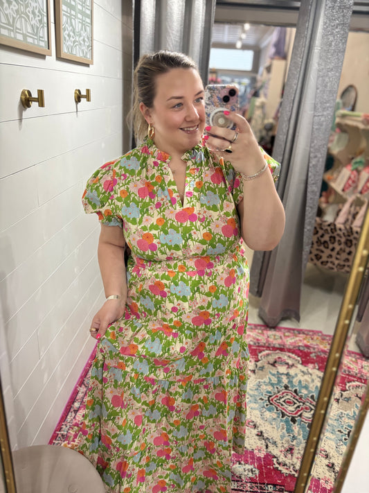 Vibrant Floral Maxi Dress