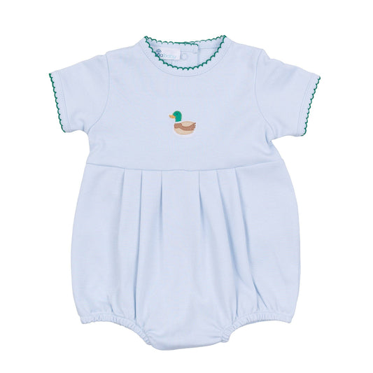 Mini Mallard, Light Blue Embroidered Bubble