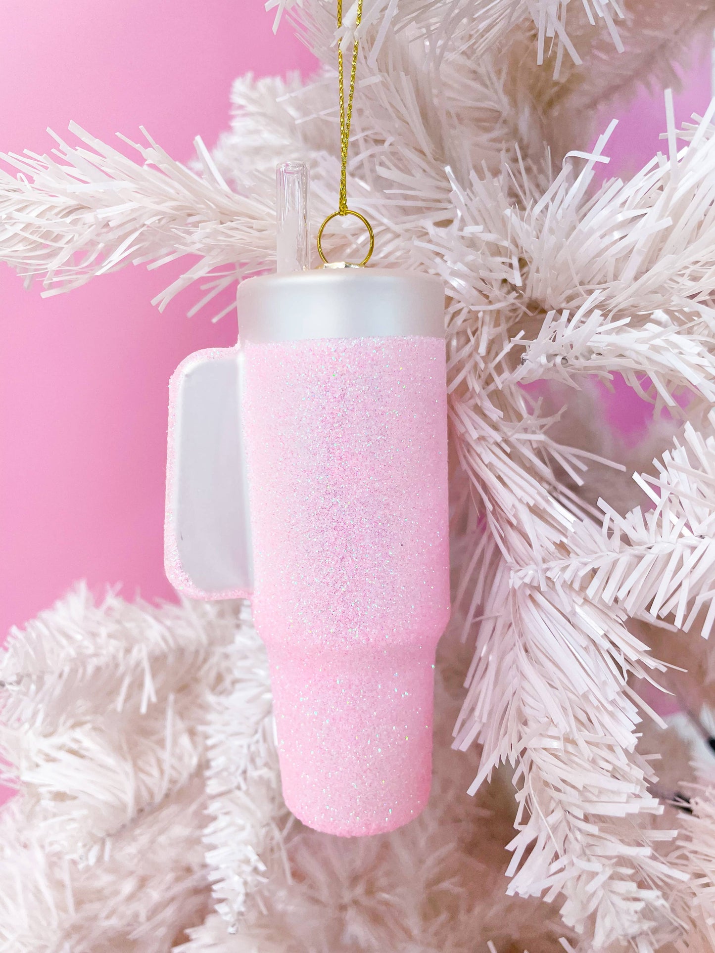 Pink Glitter Tumbler Ornament